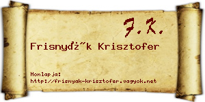 Frisnyák Krisztofer névjegykártya