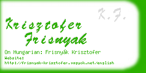 krisztofer frisnyak business card