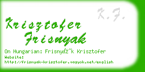 krisztofer frisnyak business card